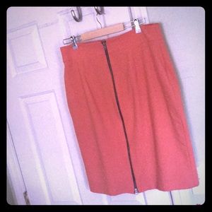 Orange Cream Zipper Down Skirt